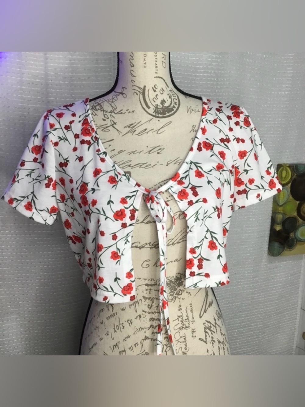 Shein Crop Tie Front Summer Shrug Top